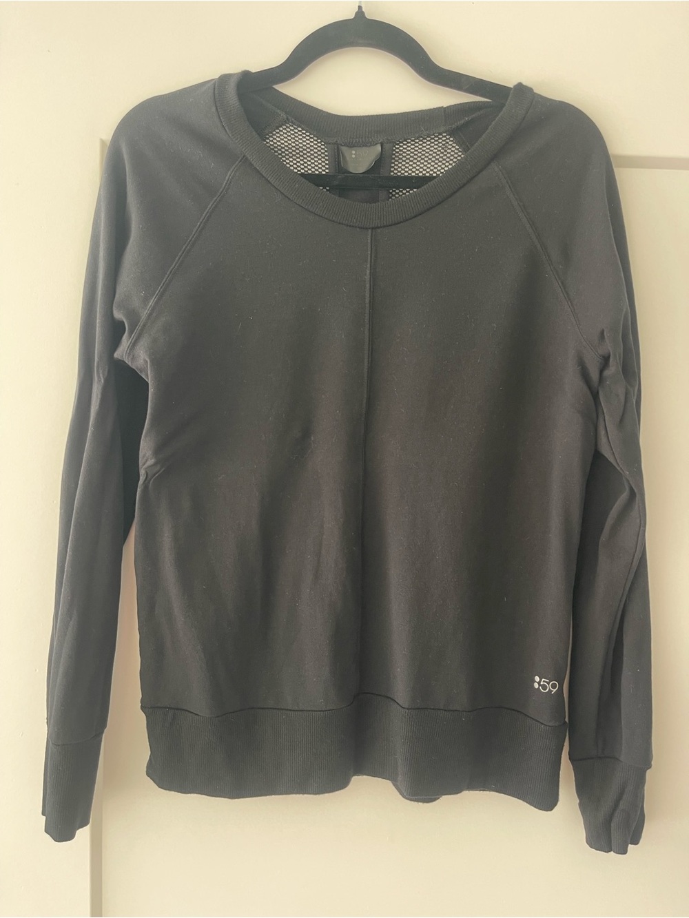 Women's Splits59 Black Crewneck Sweatshirt with Mesh Back